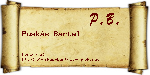 Puskás Bartal névjegykártya